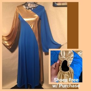 DANZCUE ASYMMETRICAL BELL SLEEVE DRESS